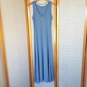 Vineyard Vines XS Maxi Dress Stretch Knit Striped Blue